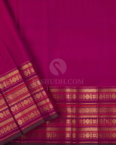 Violet & Magenta Kanjivaram Silk Saree - S1062(B) - View 3