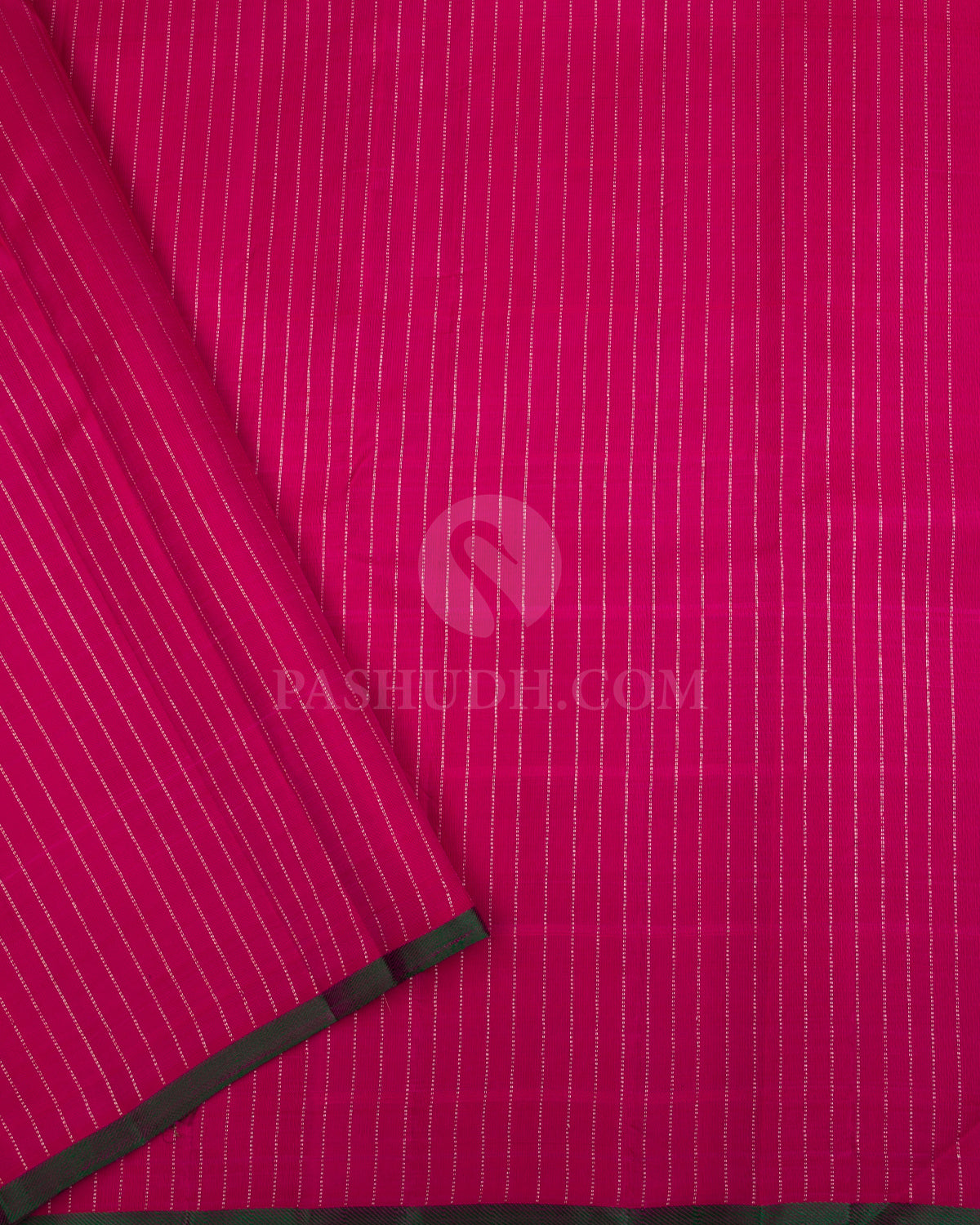 Black & Rani Pink Kanjivaram Silk Saree - S1086(A) - View 3