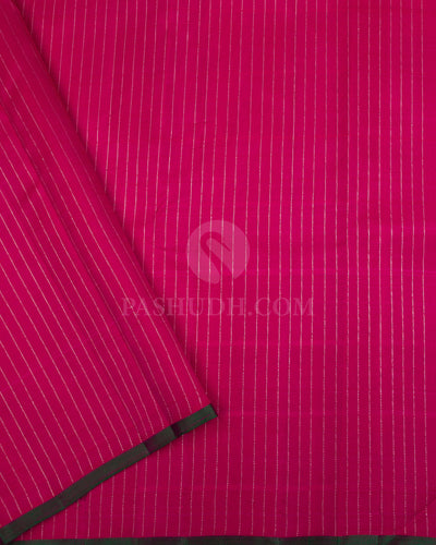 Black & Rani Pink Kanjivaram Silk Saree - S1086(A) - View 3