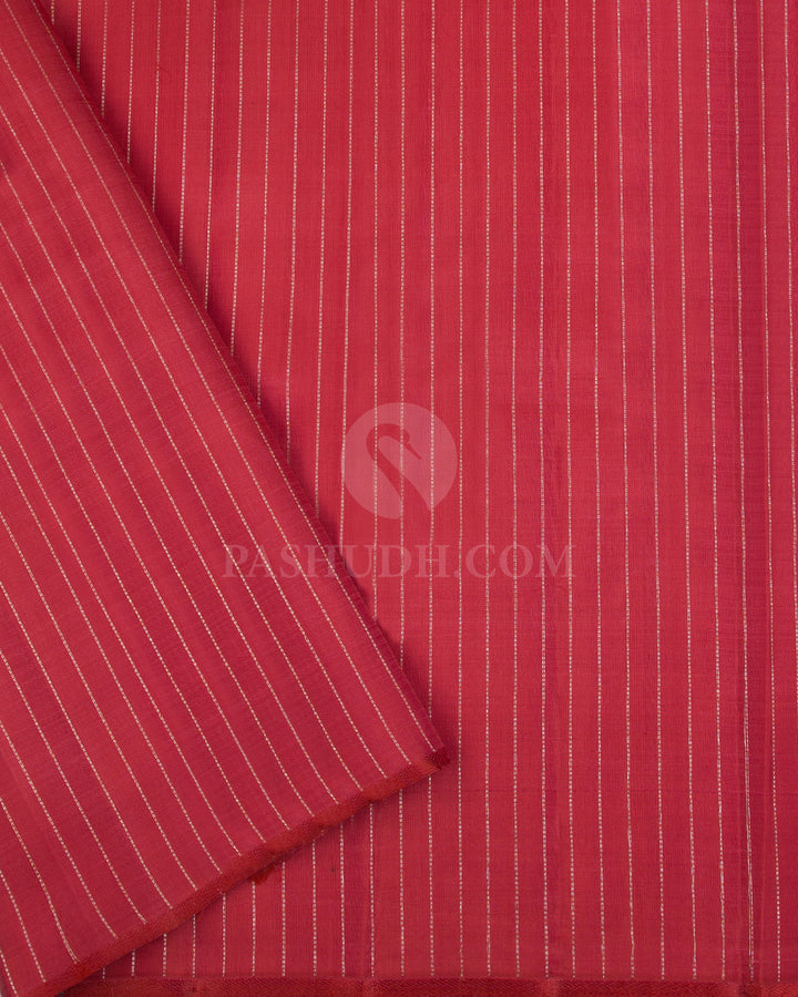 Paaku And Red Kanjivaram Silk Saree - S1035(B) - View  3