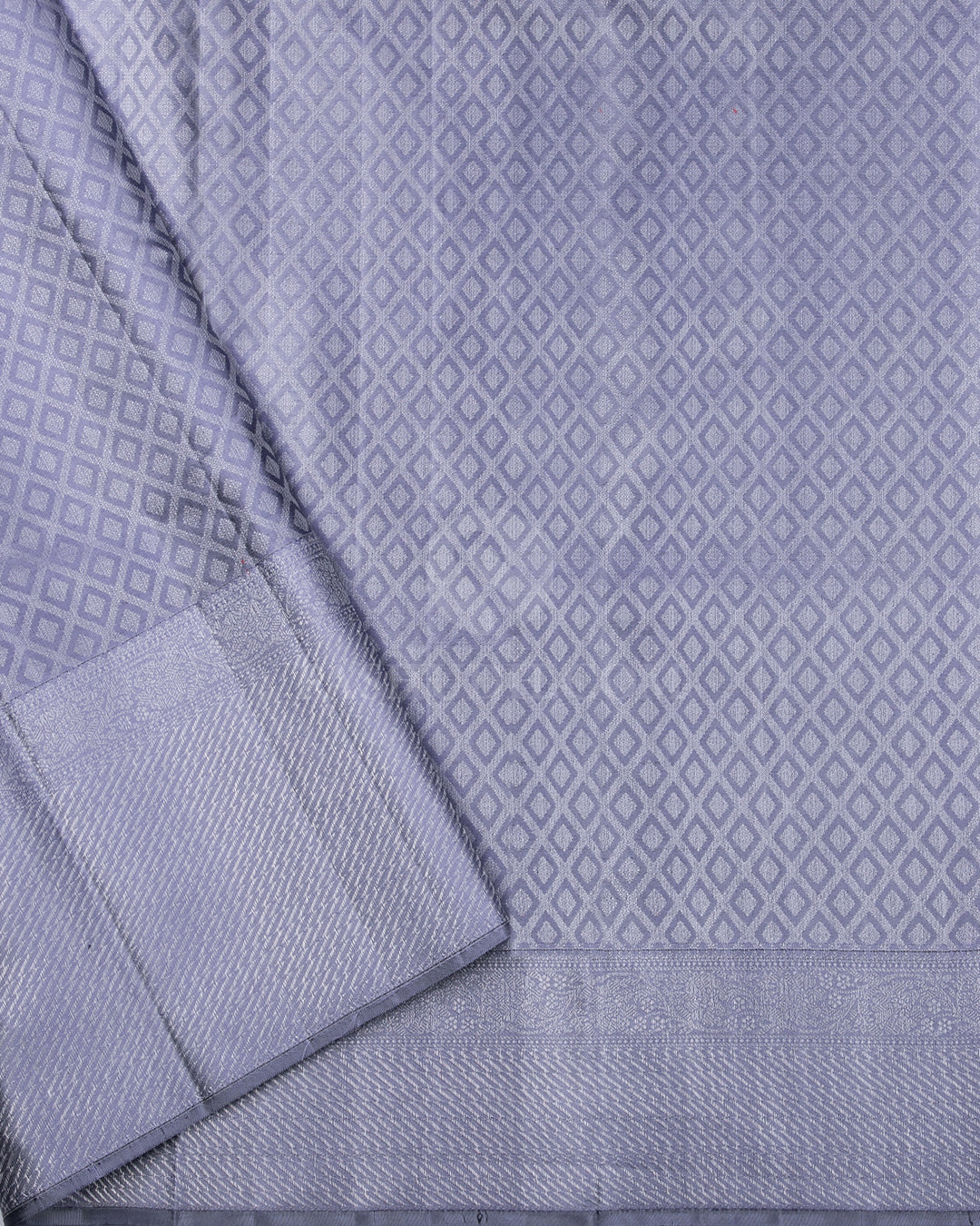 Blue & Grey Kanjivaram Silk Saree - D473 - View 3