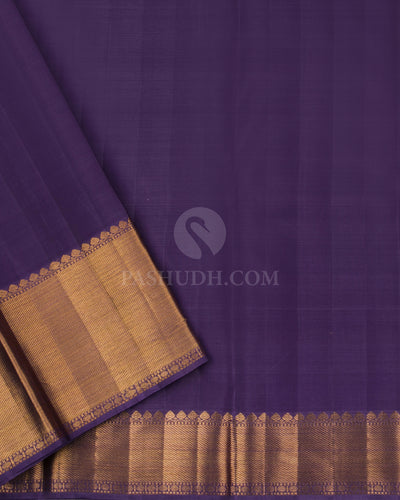 Violet Pure Zari Kanjivaram Silk Saree - S805 - View 4