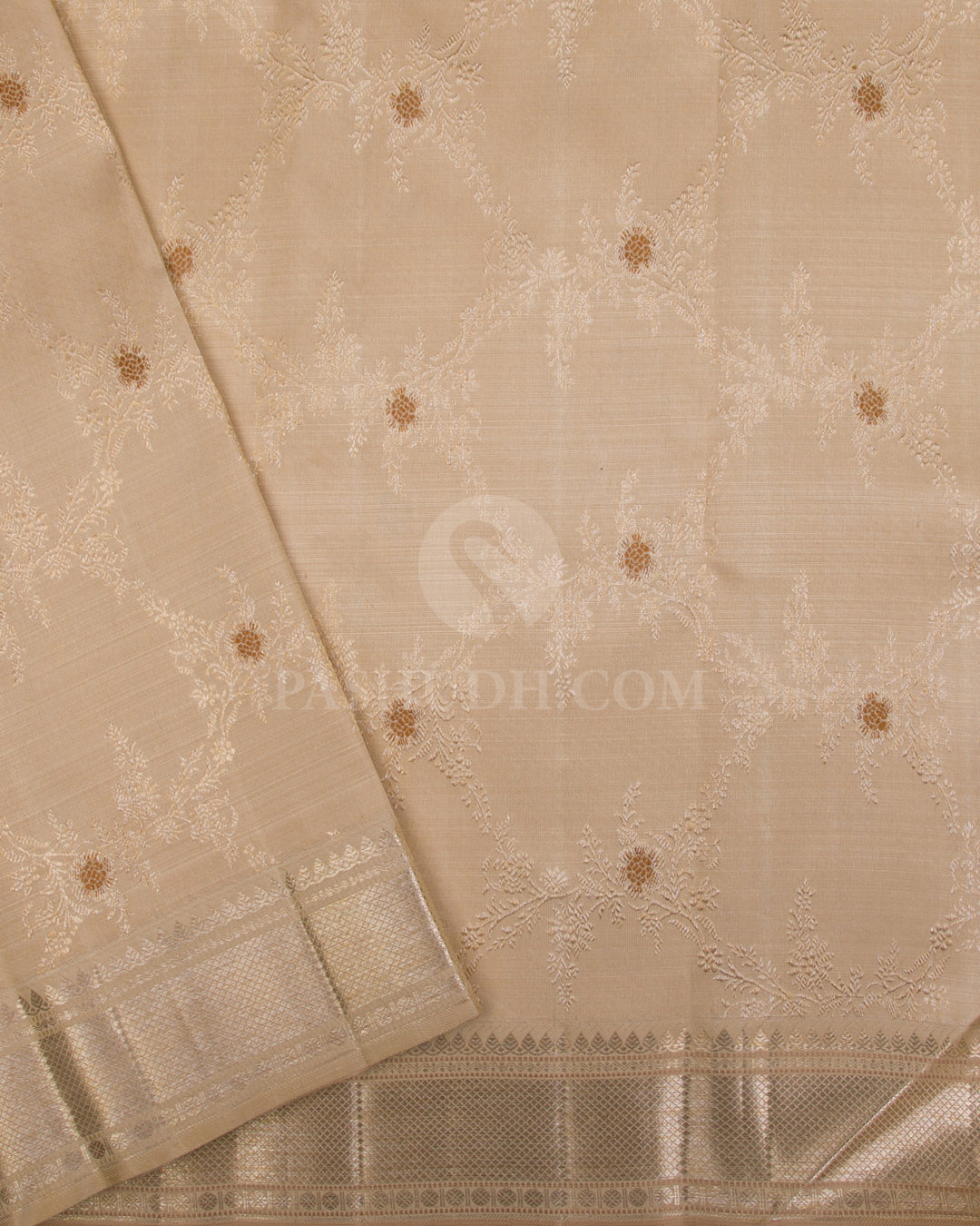 Pastel Sky Blue & Ivory Kanjivaram Silk Saree - S1100(A) - View 3
