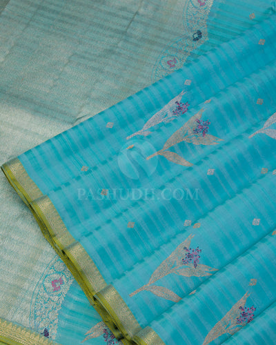 Sky Blue Kanjivaram Silk Saree - S996 - View 4