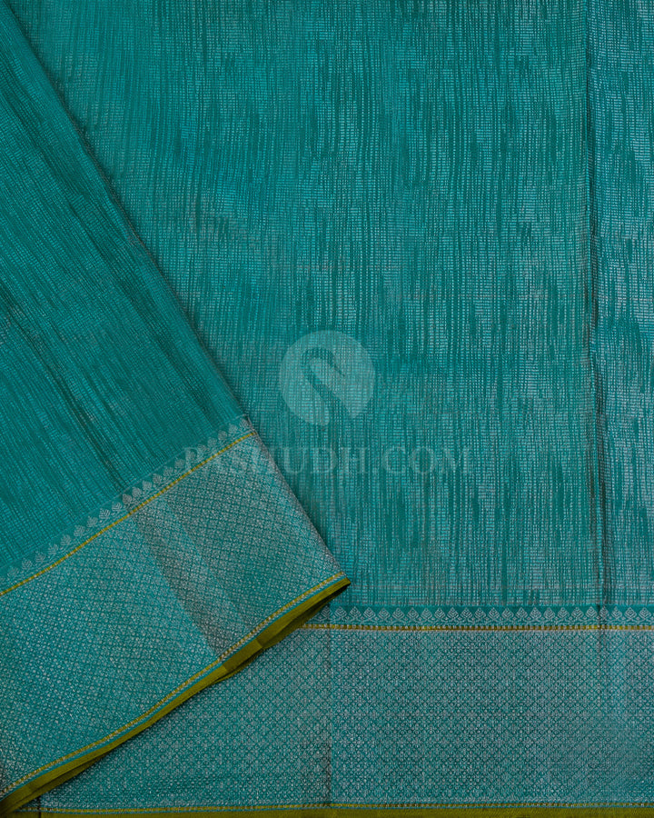 Light Green & Blue Green Kanjivaram Silk Saree -DT233