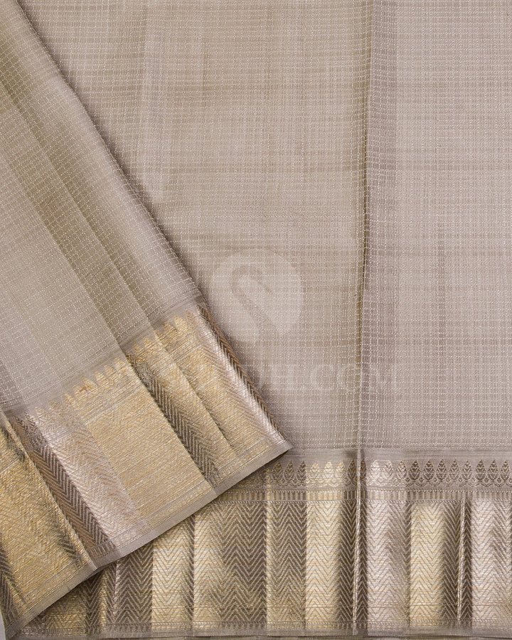 Light Sky Blue and Grey Kanjivaram Silk Saree - DT234