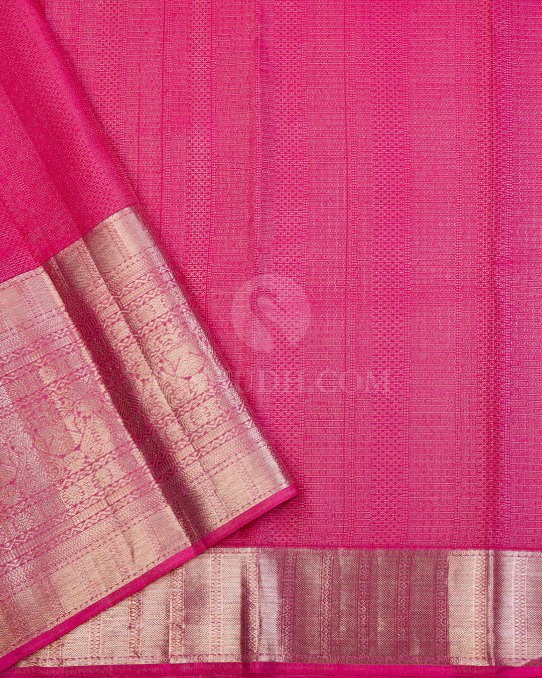 Mango Yellow and Pink Kanjivaram Silk Saree - DT238
