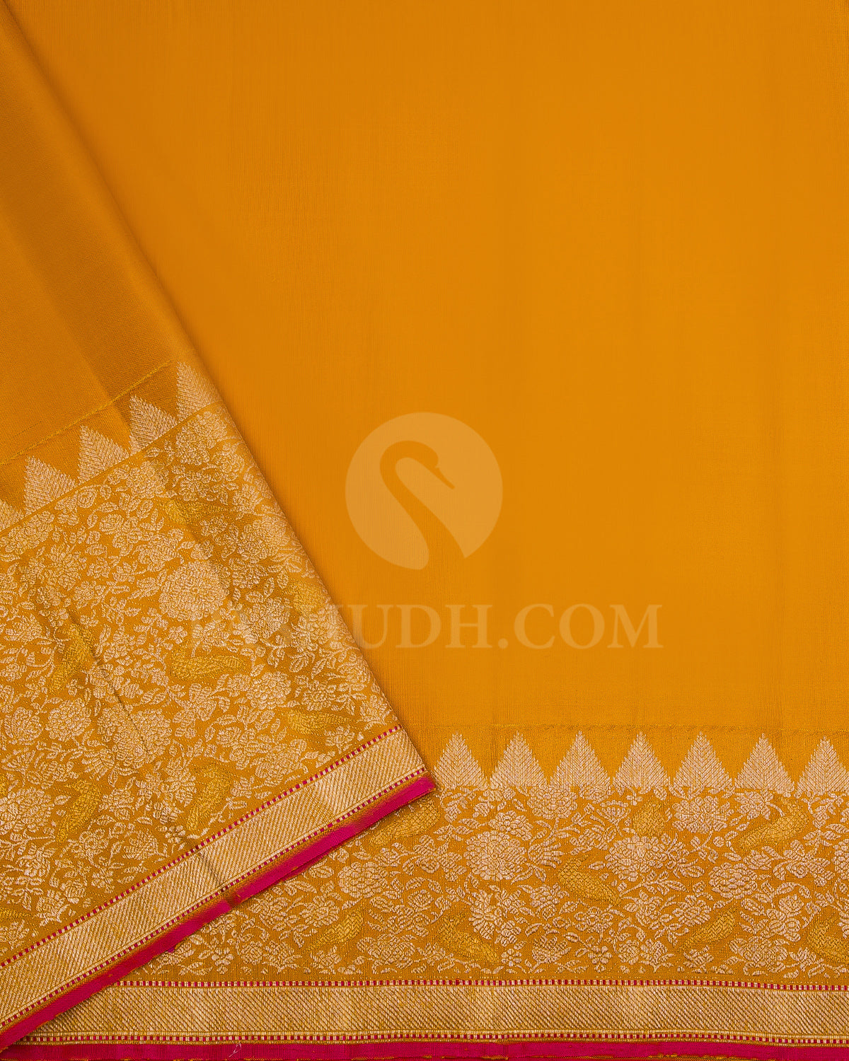 Lavender and Amber Yellow Kanjivaram Silk Saree - S954