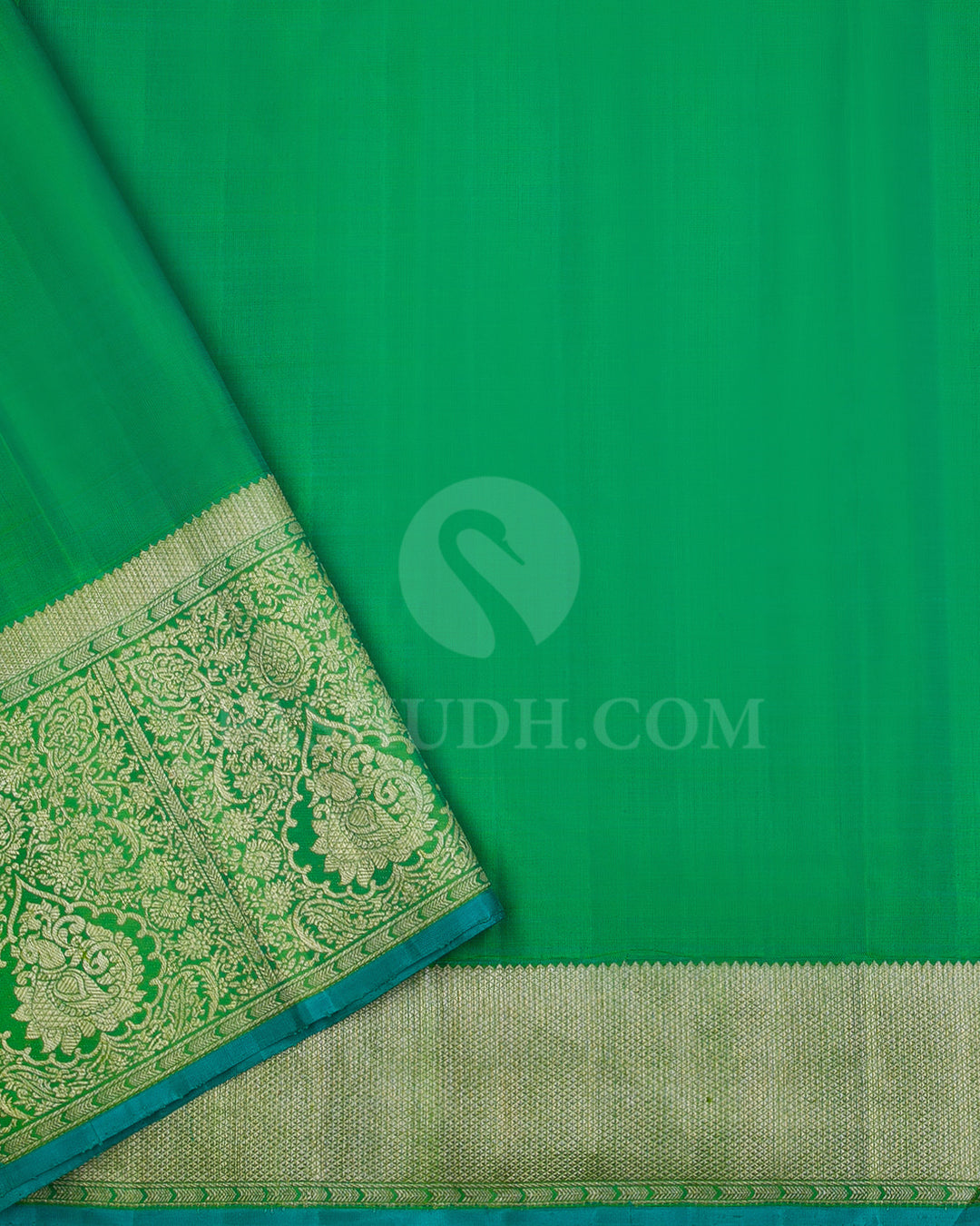 Deep Mauve and Leaf Green Kanjivaram Silk Saree - S961
