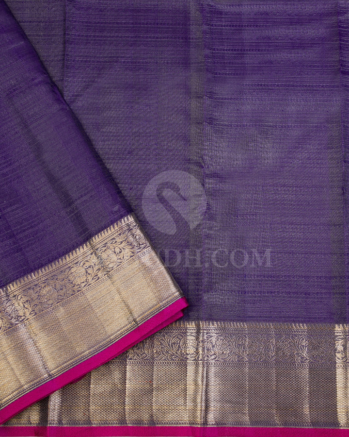 Lavender & Grey Kanjivaram Silk Saree - D478