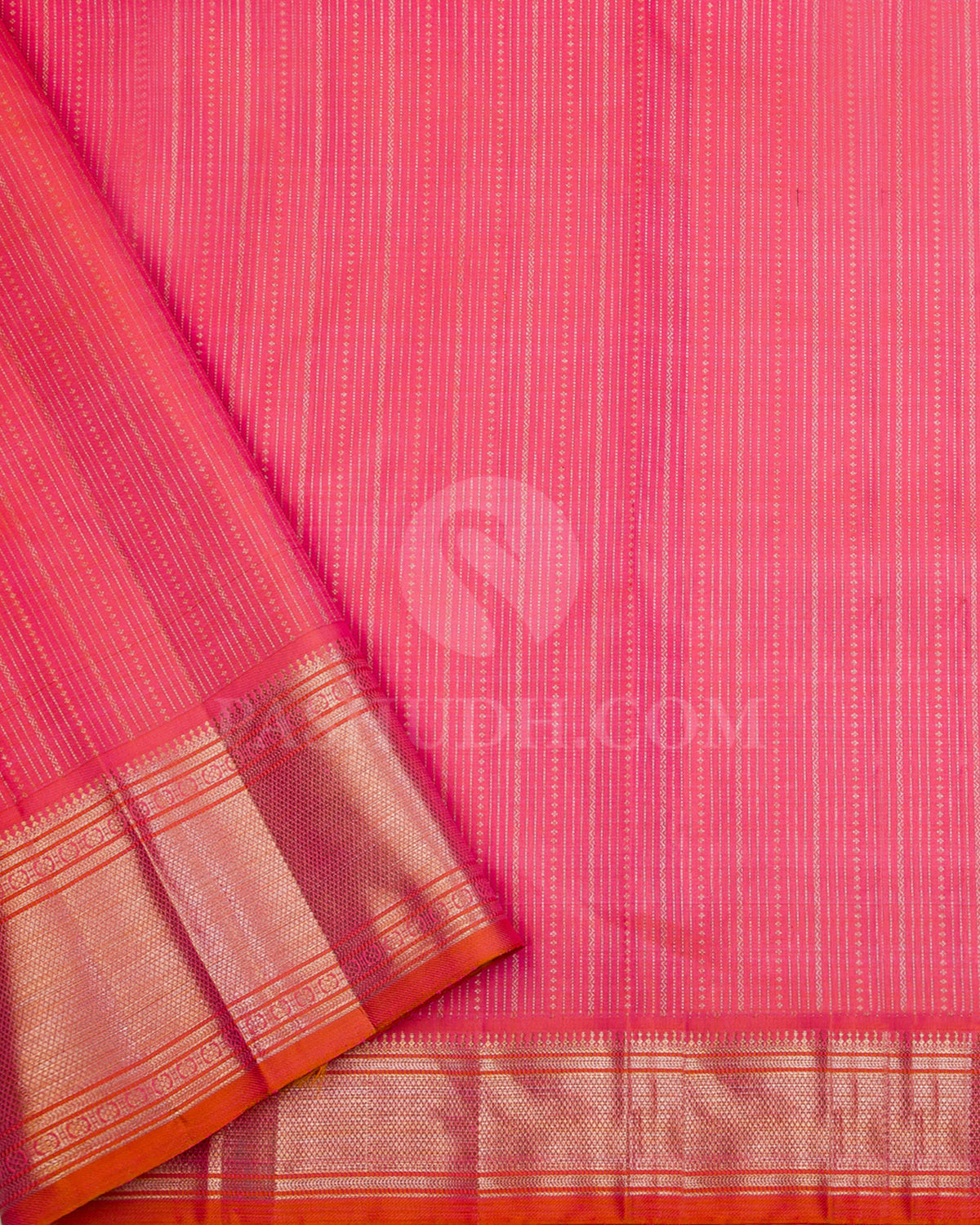 Aubergine and Pink Kanjivaram Silk Saree - S930