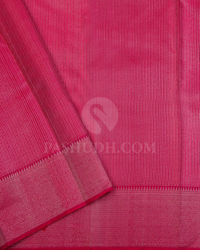 Baby Pink and Mulberry Pink Kanjivaram Silk Saree - DT229