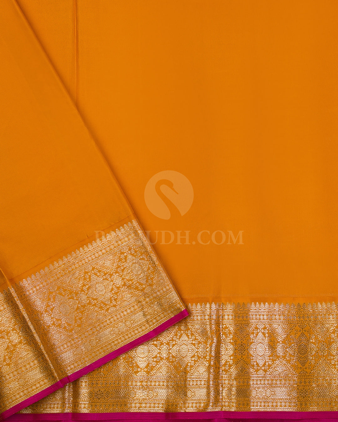 Orange and Pink Kanjivaram Silk Saree - DJ268