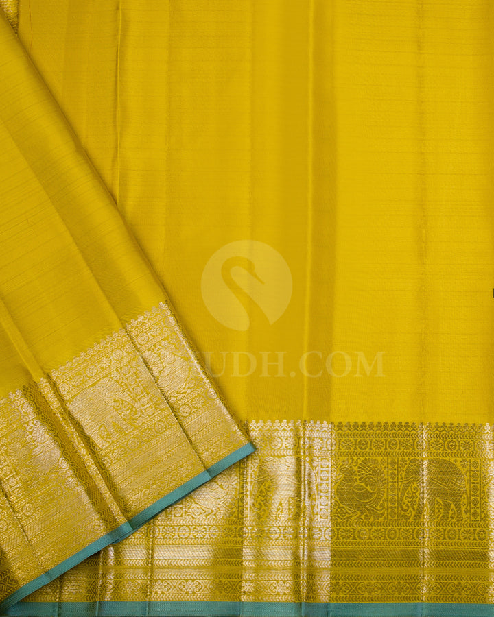 Parrot Green Kanjivaram Silk Saree - DJ256