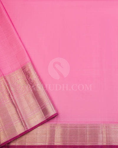 Violet and Baby Pink Kanjivaram Silk Saree - S943