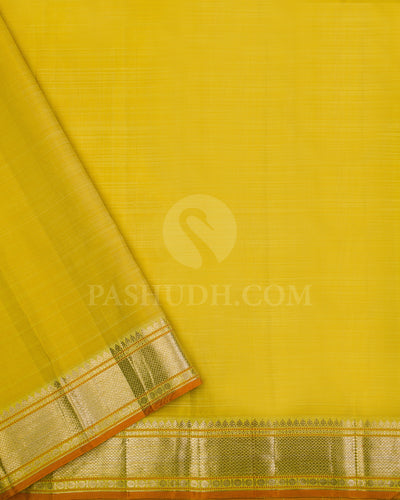 Lemon Yellow Kanjivaram Silk Saree - S959