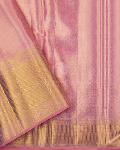 Pastel Pink Pure Zari Kanjivaram Silk Saree - S815 - View 4