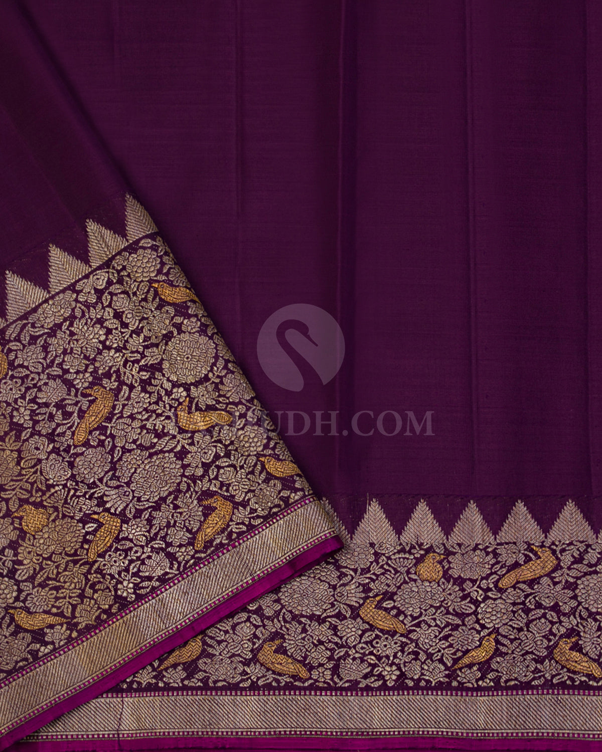 Pastel Pink & Violet Kanjivaram Silk Saree - S970 - View 3