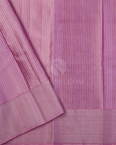 Purple & Rose Gold Kanjivaram Silk Saree - DT243(B) - View 2