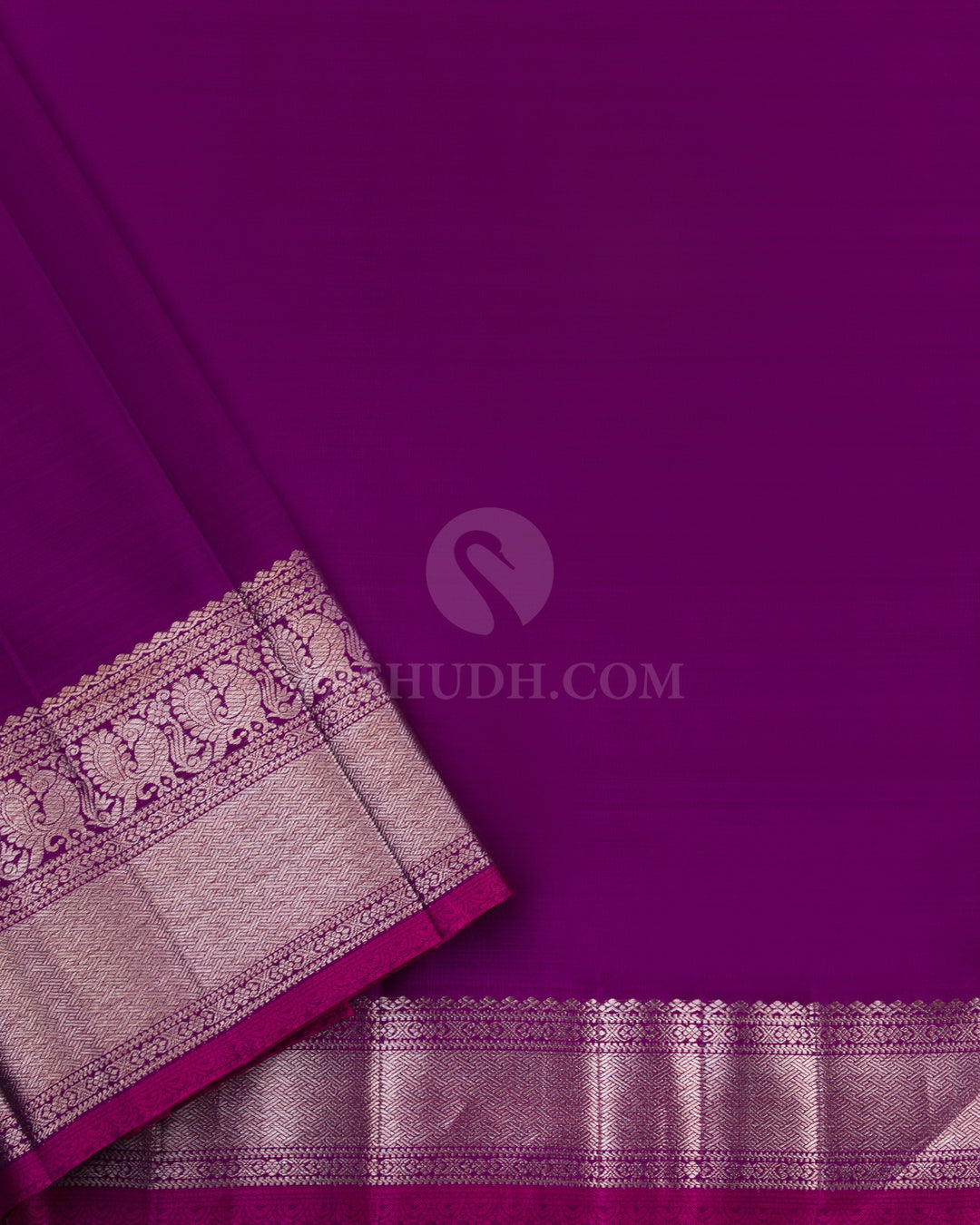 Aqua and Violet Pure Zari Kanjivaram Silk Saree - S748 - View 4