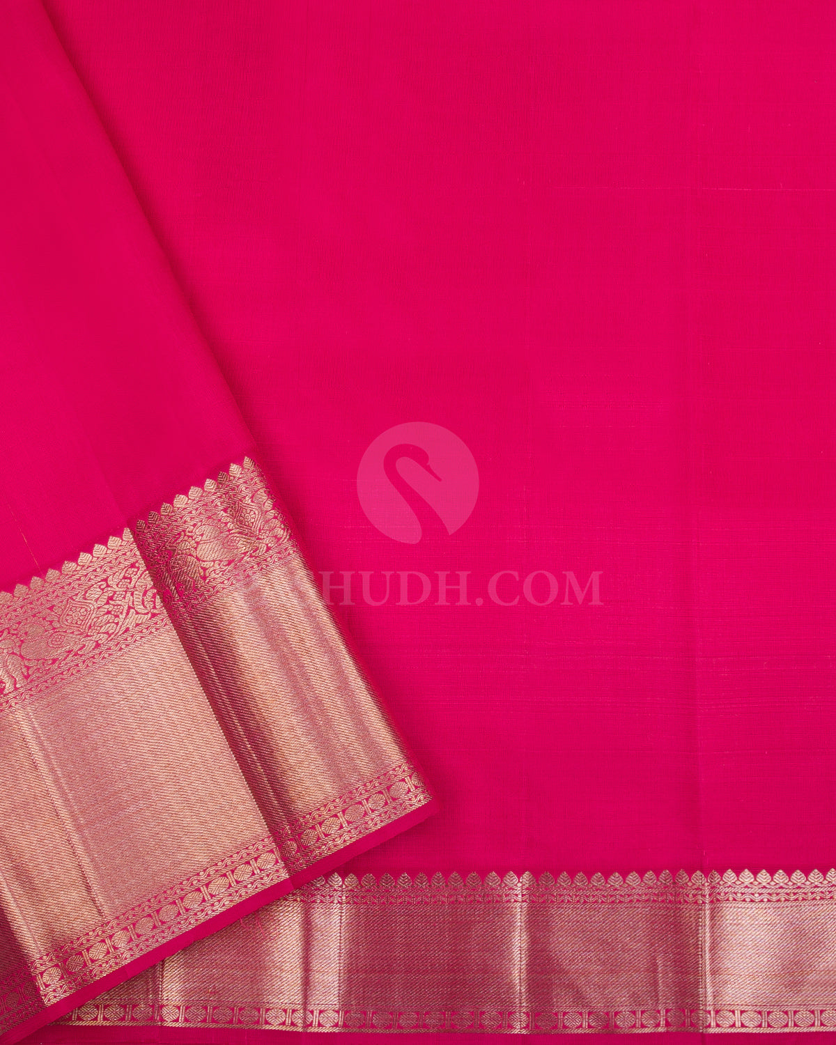 Gold And Rouge Pink Organza Kanjivaram Silk Saree - S1143(A) - View 3