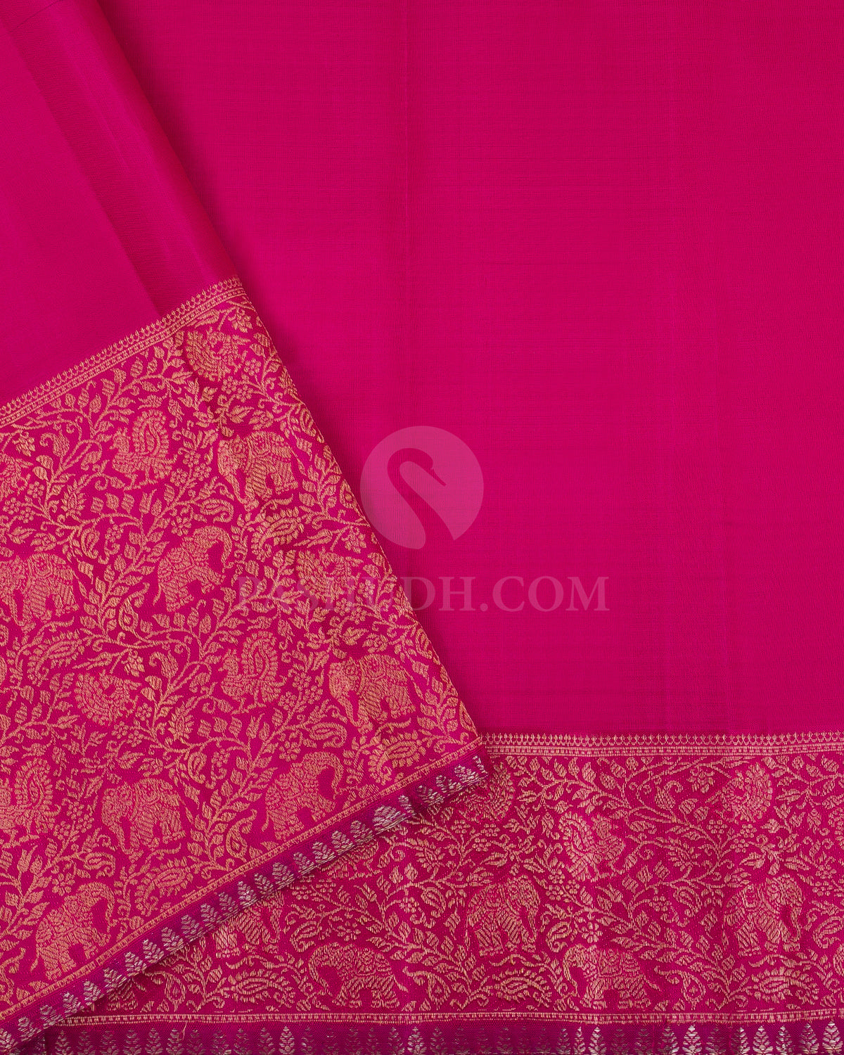 Dark Sky Blue And Rani Pink Kanjivaram Silk Saree - S1155(A) - View 3