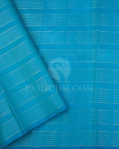Tuscany Yellow And Anandha Blue Kanjivaram Silk Saree - S1172(A) - View 3