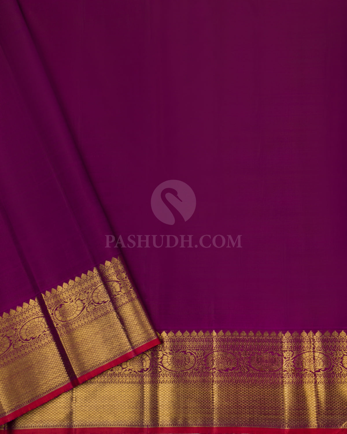 Purple Pure Zari Kanjivaram Silk Saree - P109 - View 3