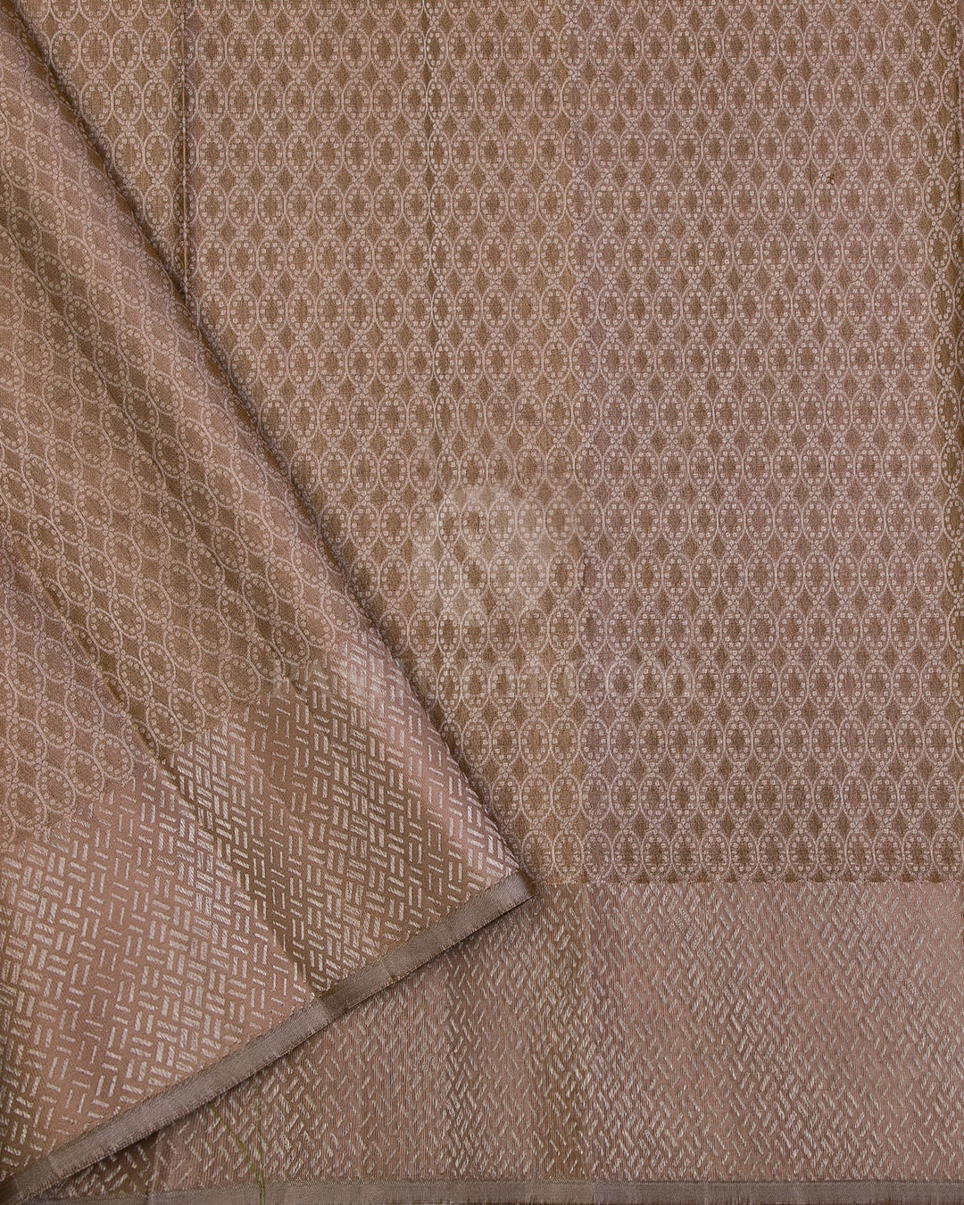 Mehendi Green and Mild Khaki Silver Zari  Kanjivaram Silk Saree - D487