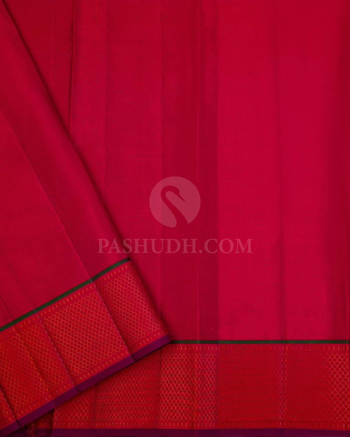 Violet and Red Kanjivaram Silk Saree from pashudh