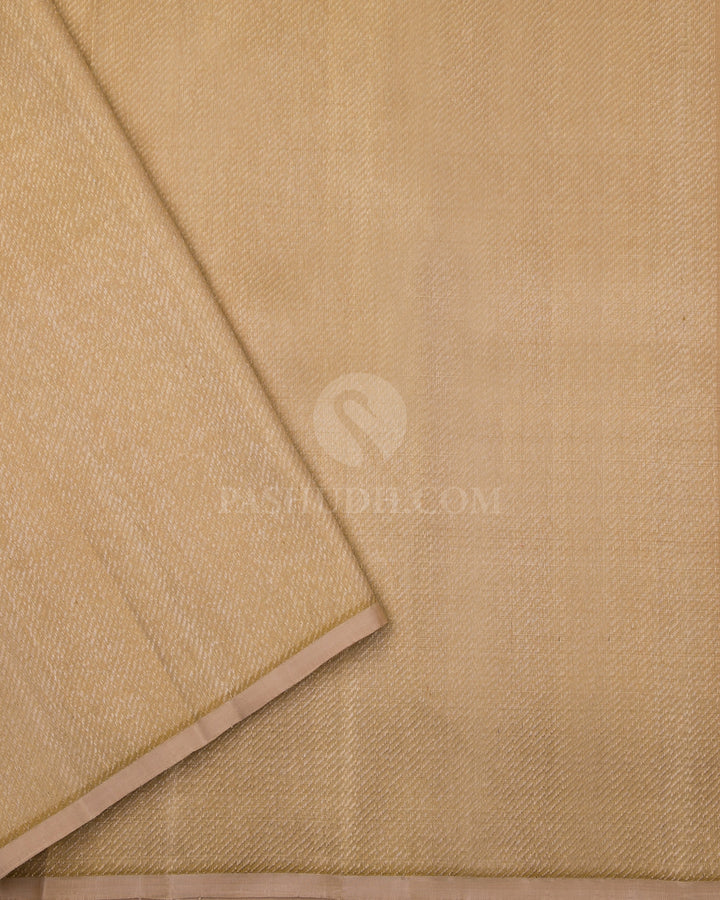 Light Lavender & Khaki Organza Kanjivaram Silk Saree - S747- View 3