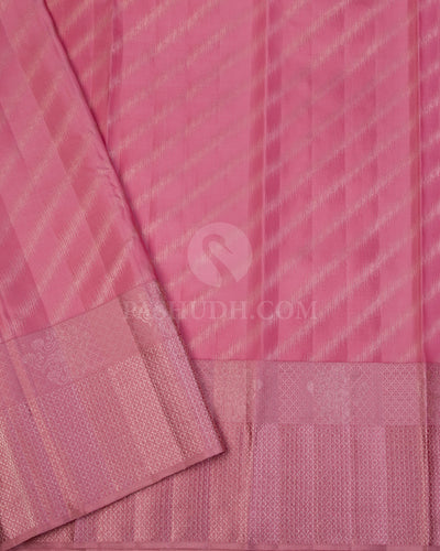 Plum and Baby Pink Kanjivaram Silk Saree - D505(A) - View 2