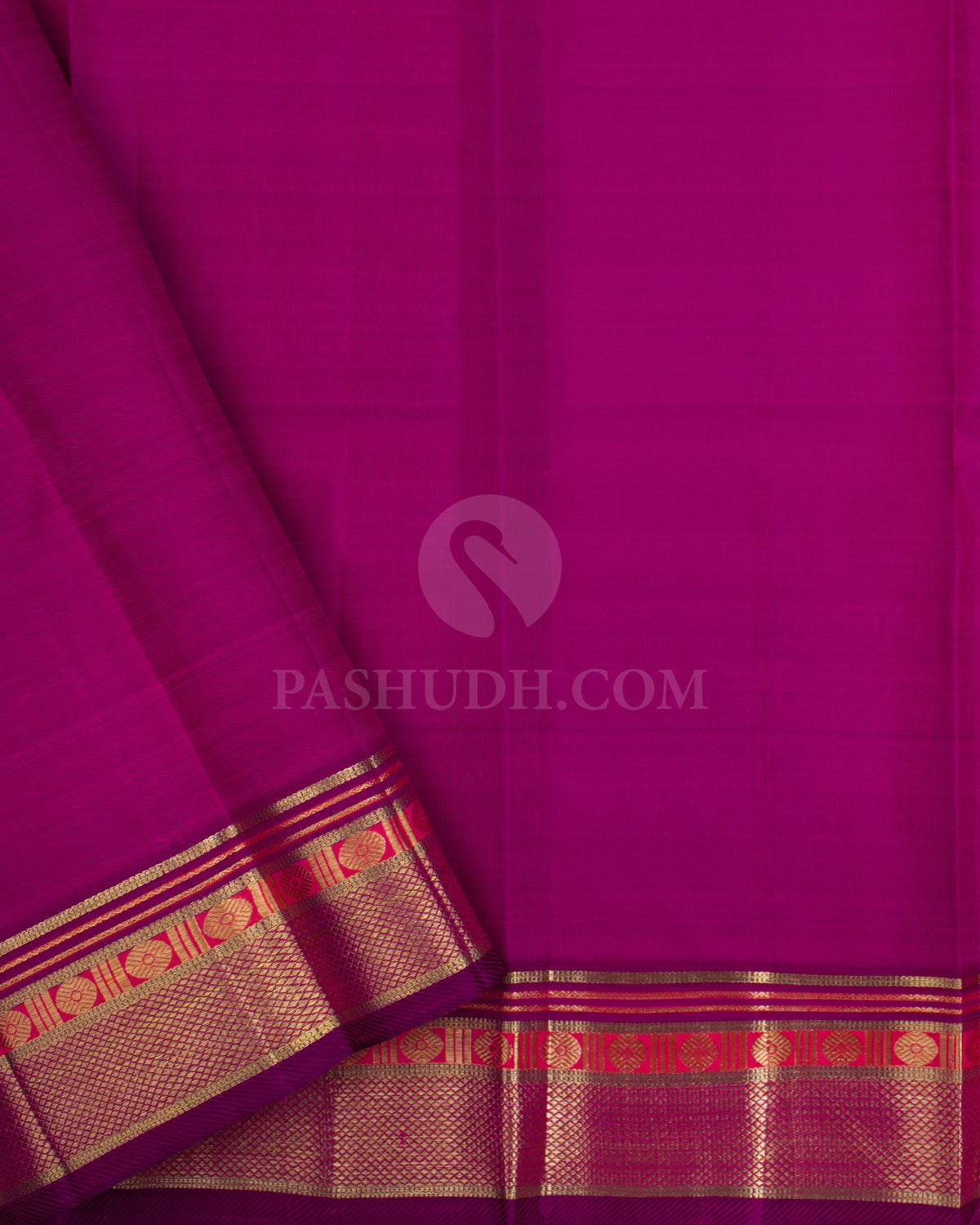 Rose Pink & Violet Pure Zari Kanjivaram Silk Saree - P149(A) - View 3