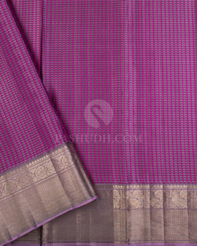 Violet & Lavender Kanjivaram Silk Saree - D531(A) - View 2