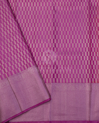 Orange and Lavender Kanjivaram Silk Saree - D518(A) - View 2
