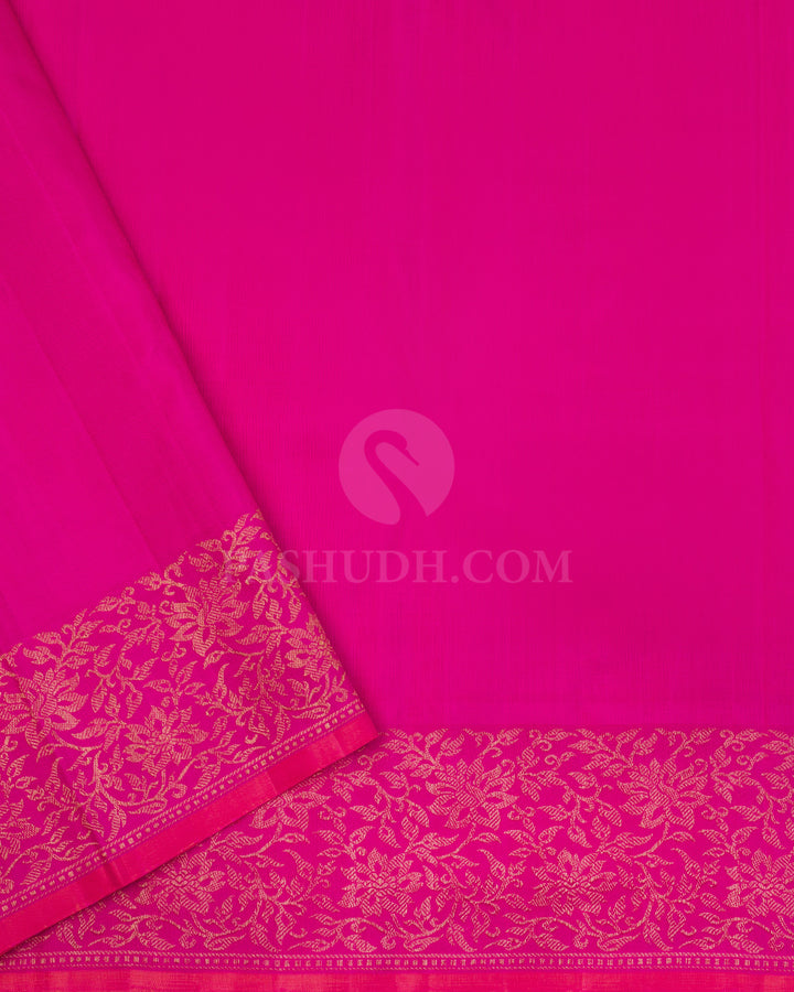 Sea Green & Pink Kanjivaram Silk Saree - S900 - View 4
