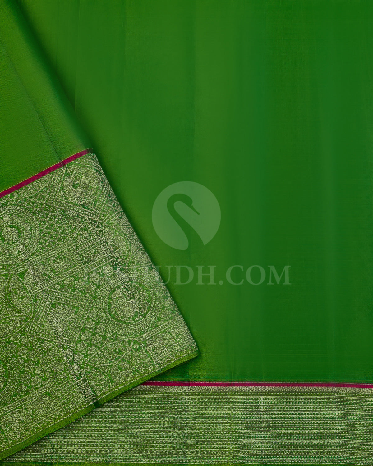 Cobalt Blue and Light Green Kanjivaram Silk Saree - DJ257