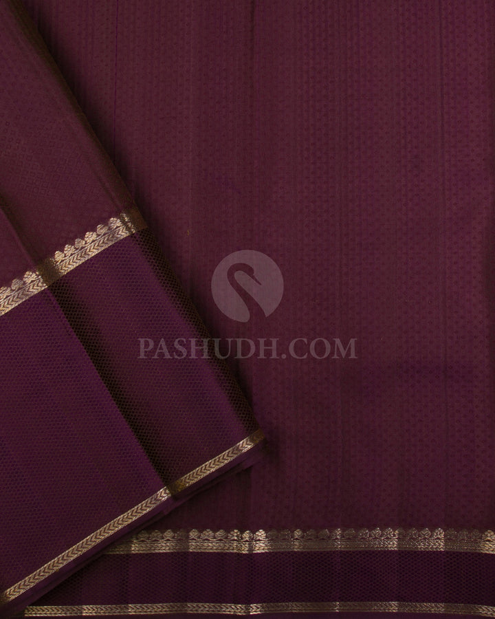 Light Brown and Purple Kanjivaram Silk Saree - D527(B)