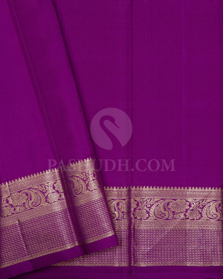 Dual Shaded Pink Shot Orange Kanjivaram Silk Saree-DA5