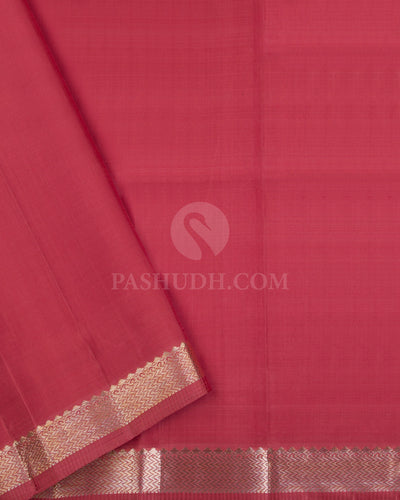 Yellow And Pink Kanjivaram Silk Saree - S1020(B) - View 3