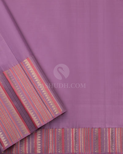 Grape & Lavender Pure Zari Kanjivaram Silk Saree - S765 - View4