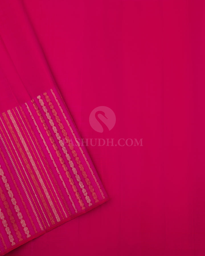 Chocolate and Pink Kanjivaram Silk Saree - S793 - View 4