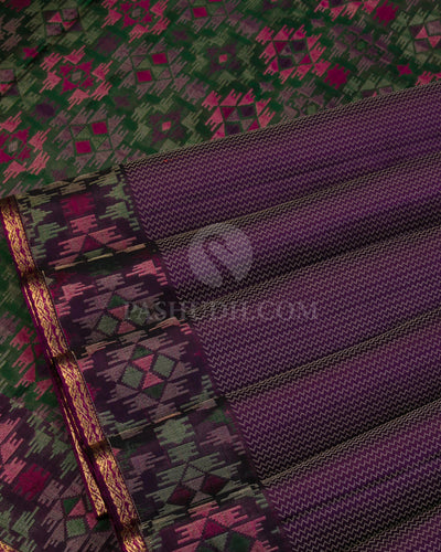 Purple and Multicolor Kanjivaram Silk Saree - DJ271(A) - View 3