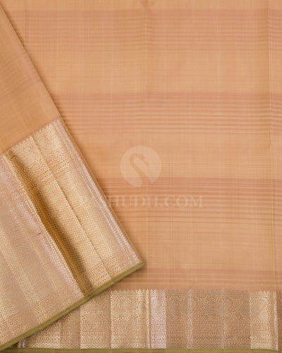 Pink & Beige Kanjivaram Silk Saree - S899 - View 4