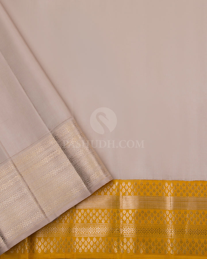 Red and Grey Ganga Jamuna Zari Kanjivaram Silk Saree  - S799 - View 4