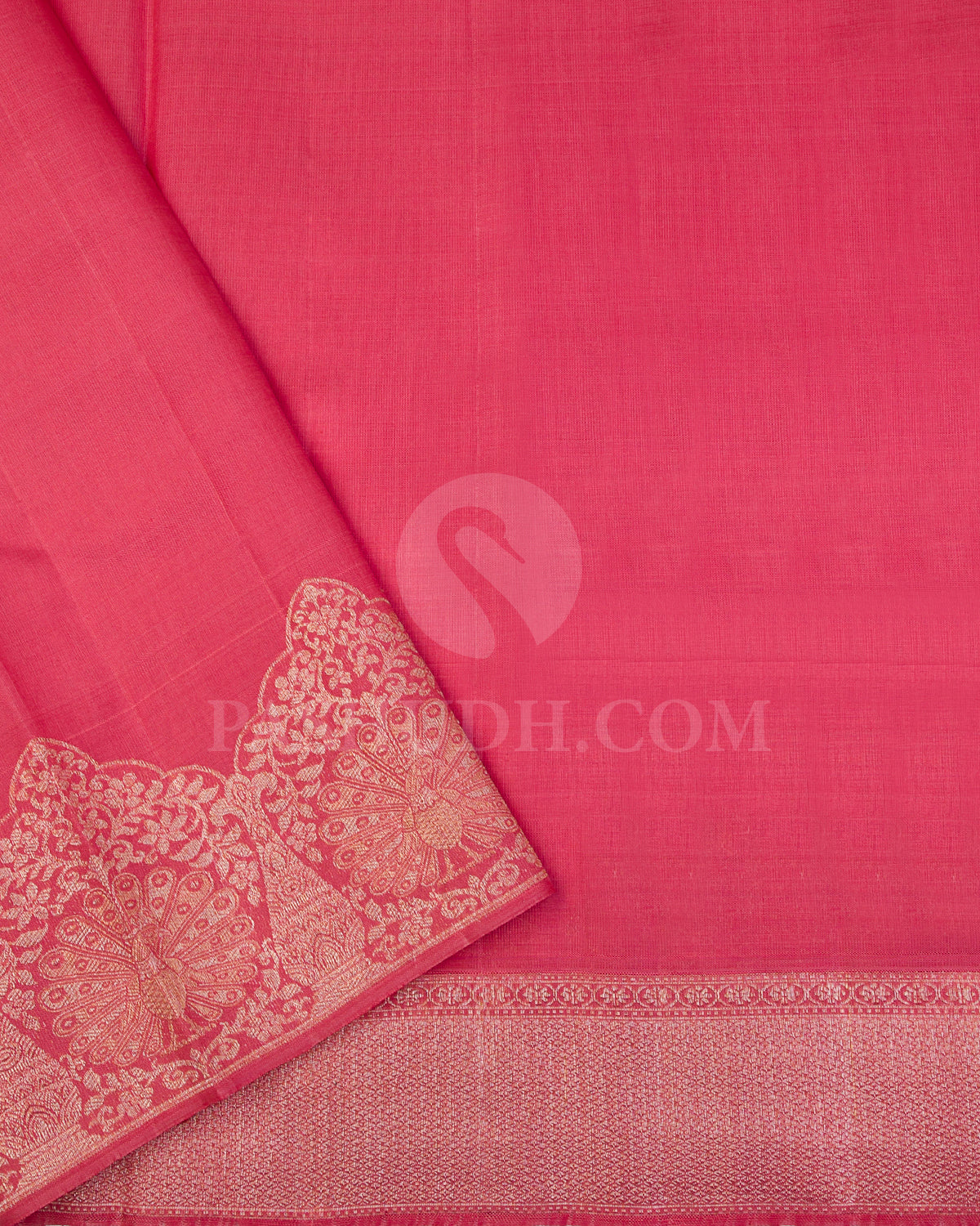Baby Pink Organza Kanjivaram Silk Saree - S1021(D) - View 3