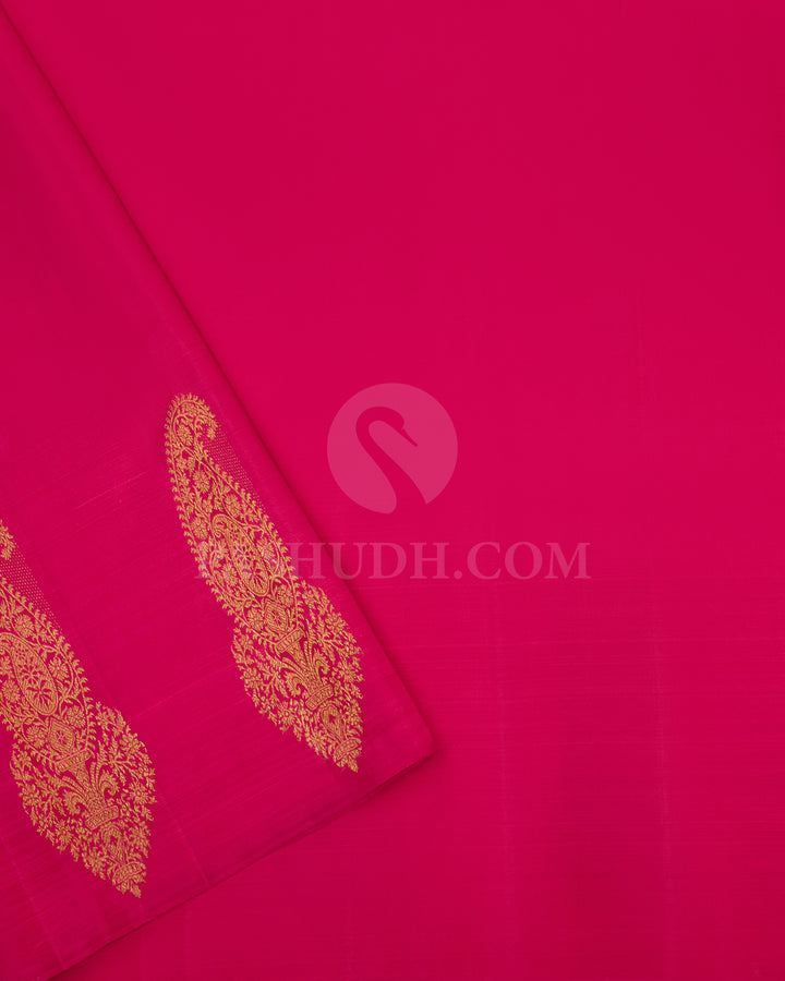 Ivory Organza Weave Kanjivaram Silk Saree - S723 - View 4