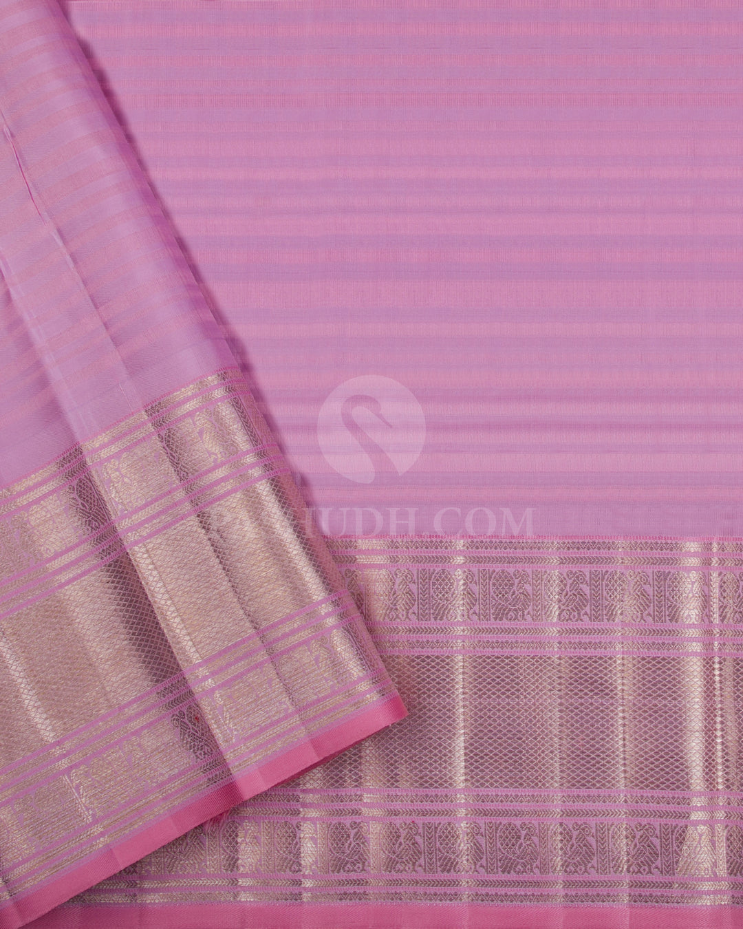 Red & Lilac Kanjivaram Silk Saree - S1132(A) - View 2