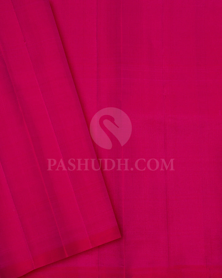 Dark Purple With Rani Pink Kanjivaram Silk Saree-DA4