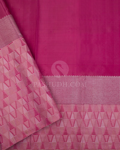 Mulberry Pink & Wild Orchid Pink Kanjivaram Silk Saree - D530(A) - View 2